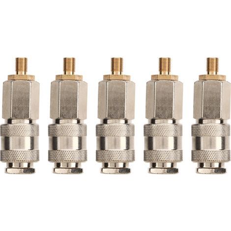 5pcs Adaptateur de Compresseur D'air de Gonfleur de Pneu, Adaptateur de Valve Presta à Schrader 3 en 1 Accessoires de Pompe à Air pour Pompe ou Compresseur D'air. (1/5)