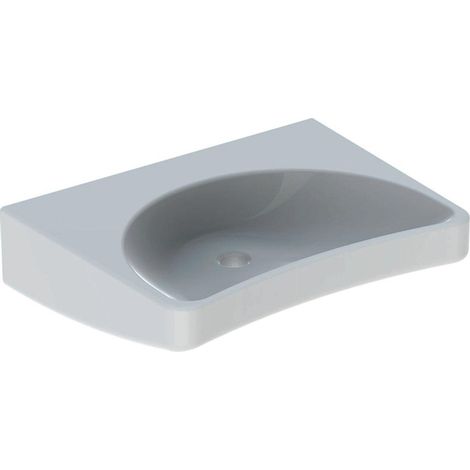 Geberit 300 Comfort Paracelsus lavabo pour fauteuil roulant sans trou de robinetterie sans trop-plein 64x49x18cm avec KeraTect blanc (1/3)