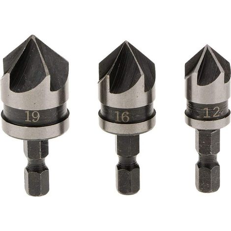 2 fraises à chanfreiner, 5 fraises à chanfreiner, outils de chanfreinage pour le travail du bois, outils de rabotage pour le travail du bois, ensemble de 3 pièces