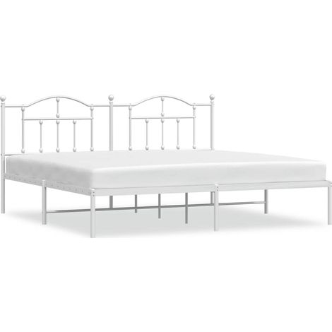 Maison Exclusive - Giroletto con Testiera Metallo Bianco 193x203 cm