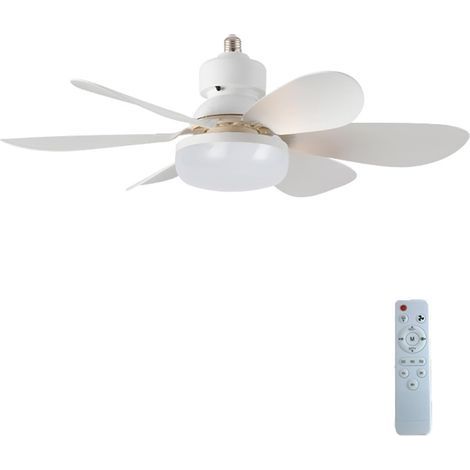 Moderner Deckenventilator mit Licht und Fernbedienung, 30 W, 6 Flügel, einstellbarer Luftstrom, 3 Farbtemperatureinstellungen, geeignet für Kinderzimmer, kleine Dachböden und kleine Räume (1/5)