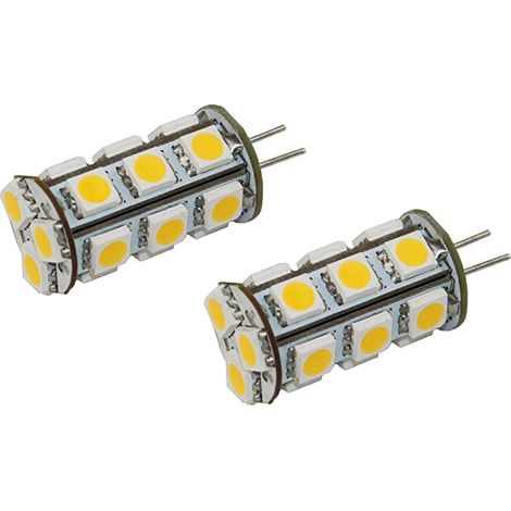 Coppia lampadine 18 led smd attacco G4 a spillo luce bianco fredda 12V (1/3)