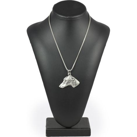 Levriero africano, Azawakh - collana con ciondolo a forma di cane su catena d'argento, gioiello unico di Art-Dog (1/5)