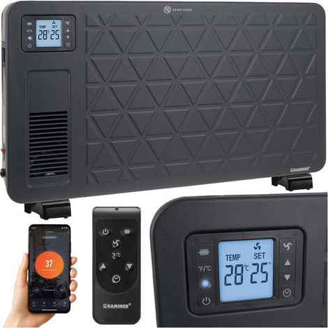 Termoconvettore elettrico, 2300 W, controllo WiFi, nero (1/5)