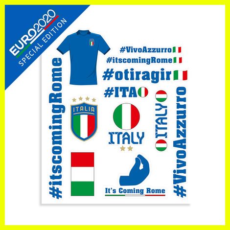 Adesivi Europei Euro 2020 Italia, 14 x 16 cm (1/4)