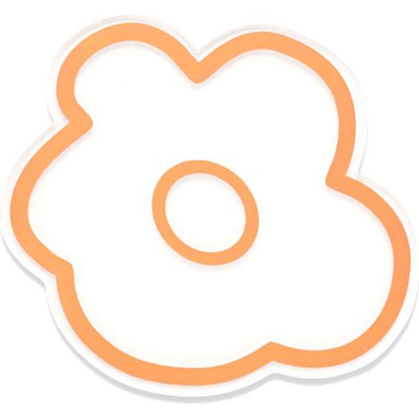 Dessous de verre en acrylique à motif floral orange, isolant thermique, transparent, stable et antidérapant (1/4)