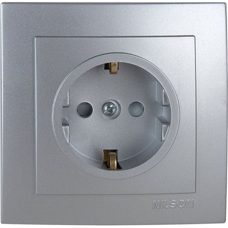Enchufe Empotrar con Toma Tierra 16A 250V Marco Incluido Serie Nilson
