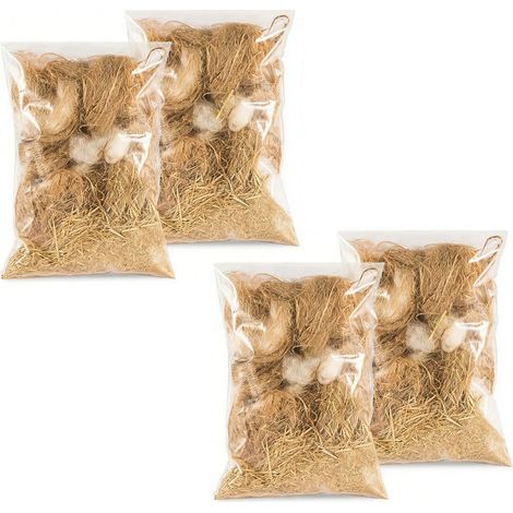 Matériaux Pour Nidification - Jute Paille Coton Mélange Agave Sisalana - Pour Construction Nid Oiseaux Jardin - Lot de 1 (1/5)