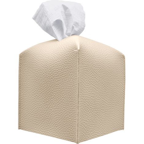caja para pañuelos, diseño cuadrado moderno, piel sintética, apertura inferior, para sala de estar, oficina, baño. (1/5)