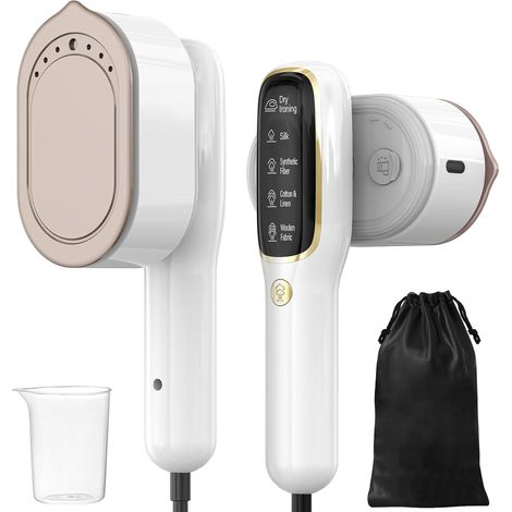 1000-W-Dampfglätter, tragbares Bügeleisen, 2-in-1-Reisedampfglätter mit 100-ml-Wassertank und 5 Dampfstufen, für unterwegs und zu Hause (1/5)