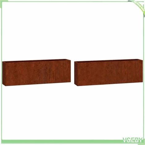 Jardinière murale - FAFEICY - 823686 - Acier corten - 53 x 10 x 17 cm - Lot de 2 (1/5)