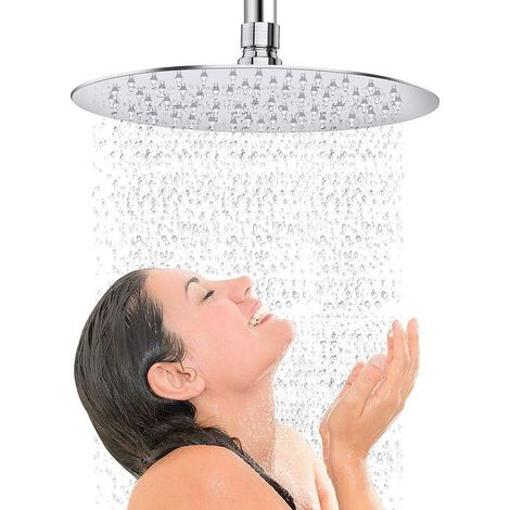 Tete de Douche Ronde, Pomme de Douche en Acier Inoxydable 304, 10 Pouces, G1/2” Connexions Standard Threads (1/5)