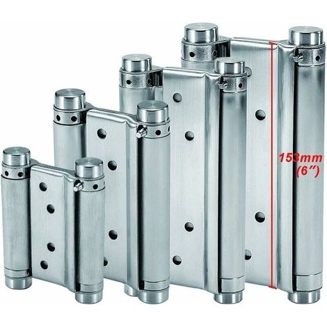 Charnières À Ressort (153mm) en Acier Inox À Double Action pour Portes Battante Charnière Fermeture Automatique pour Saloon Café Bar Pub Comptoir Porte Placard Jusqu'à 30kg (1/5)