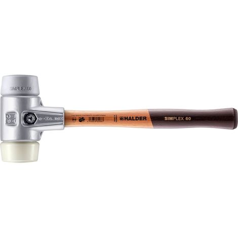 HALDER SIMPLEX TPE-Hammer mittel / Nylon mit Aluminiumgehäuse und Holzstiel - D=60 mm - 3138.060 (1/5)