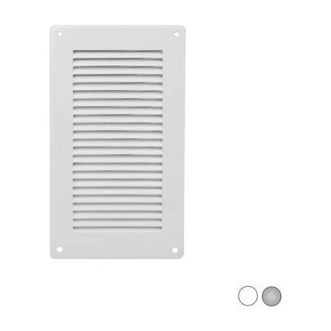 GRILLE À POSER EN MÉTAL AVEC FILET L. 140 X H. 240 MM Dimensions : Blanc