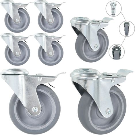 vidaXL Lenkrollen mit Bolzenloch und Doppelbremsen 4 Stk. 100 mm (1/5)