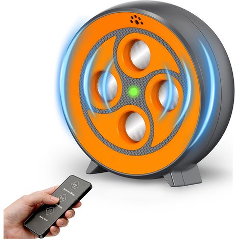 Anti Aboiement Chien Ultrason Dispositif Anti Aboiement Télécommande Automatique Boitier Ultrason Puissant 3 Portées, Boitier Chien de 21m, Étanche IP65 Rechargeable, intérieurs et Extérieurs Orange (1/5)