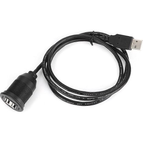 1. Câble adaptateur USB 2.0 mâle vers 2 femelles, étanche, pour tableau de bord voiture et moto, prise ligne de données. (1/4)