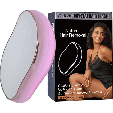 Épilateur en Cristal,Epilatoire sans douleur amélioré à cristaux,appareil d'épilation et d'exfoliation de la peau à nano-verre,épilateur pour femmes et hommes (Rose clair) (1/5)