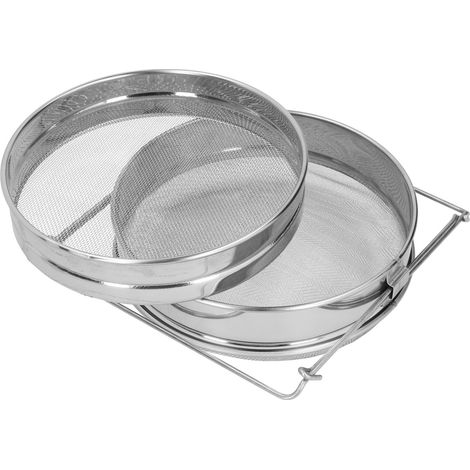 Honigfilter aus Edelstahl, Doppelfilter mit 18 und 25 Maschen, Teleskopausleger für 5-Gallonen-Eimer, für Imkerei-Filtrationszwecke,
