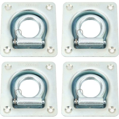 Secure recessed stainless steel cargo anchor for trailers, maximizing installation space.