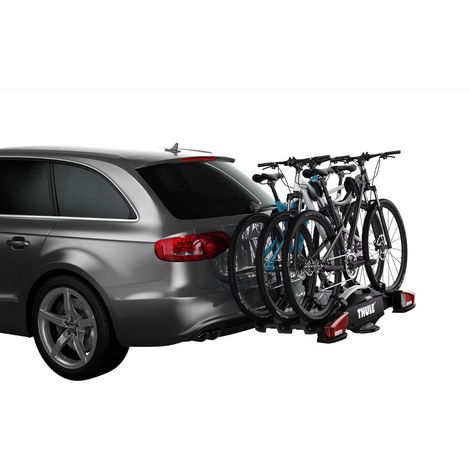 Thule 926002 VeloCompact Nero/Alluminio Portabici da Gancio Traino, Ripiegabile, Peso Max 60 Kg, 3-4 Bici, 13 Poli