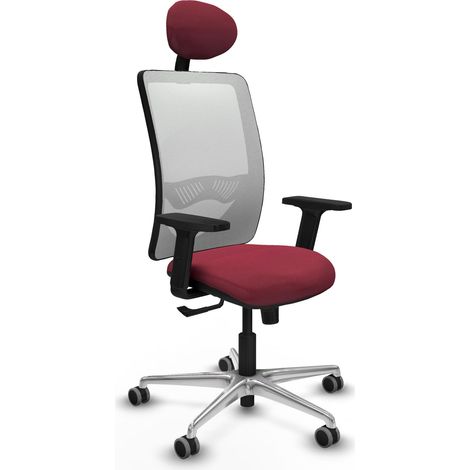 Chaise de bureau piqueras y crespo Zulema blanc maille aluminium (1/2)