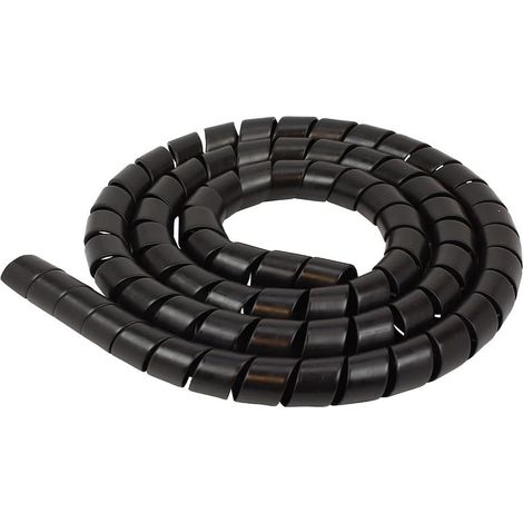 Gaine spiralée Noire Flexible Souple Protection câble électrique Spirale Plastique TV télé Ordinateur USB Faisceau Manchon (diamètre 12mm, Longueur 1m) (1/2)