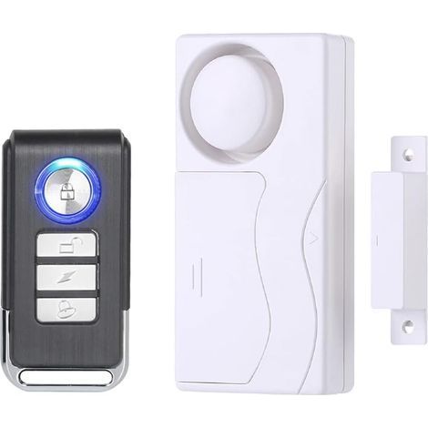 Blanc, Alarme De Capteur De Fenêtre De Porte, Télécommande sans Fil Alerte Magnétique AntiVol Installation De Bricolage pour La Maison Appartement Entreprise Piscine Garage (1/5)