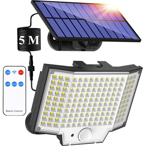 Éclairage de sécurité extérieur solaire avec détecteur de mouvement, lot de 1, projecteurs solaires avec détecteur de mouvement - AquaForge (1/5)