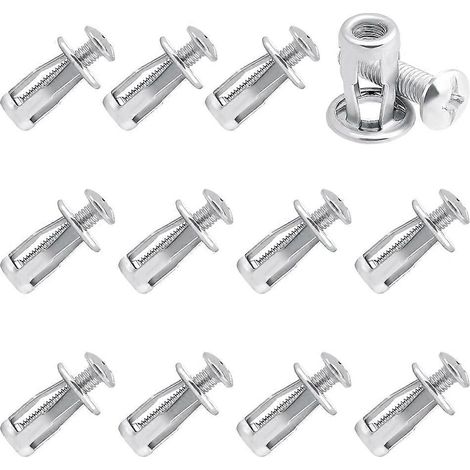 Ensemble de 12 vis d'ancrage pour portes creuses, pour la fixation de cavités métalliques creuses, écrous M6, écrous à insérer, écrous à pétales, compatibles avec les murs et les tuyaux en acier. (1/5)