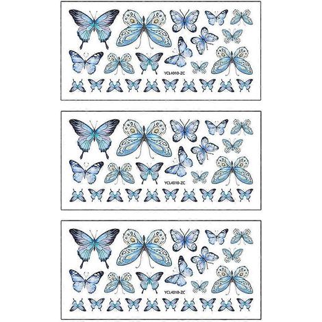 Sticker mural papillon bleu, décoration de chambre --- (1/5)