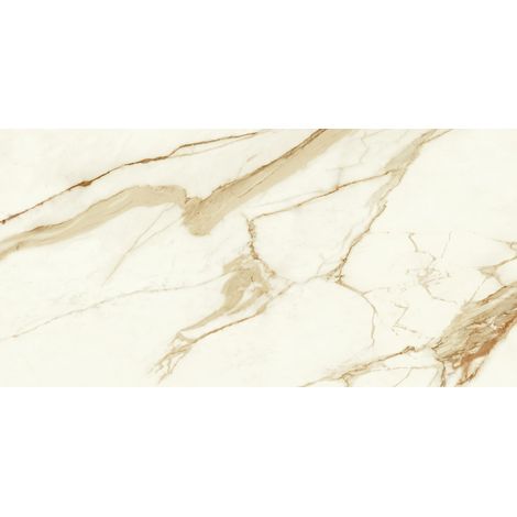 Carrelage effet Marbre Blanc Calacatta Supreme 120x60x0,9 cm Brillant Faventa - Sol et mur intérieur (vendu par carton de 1,44 m²) - RO'MA CARRELAGE
