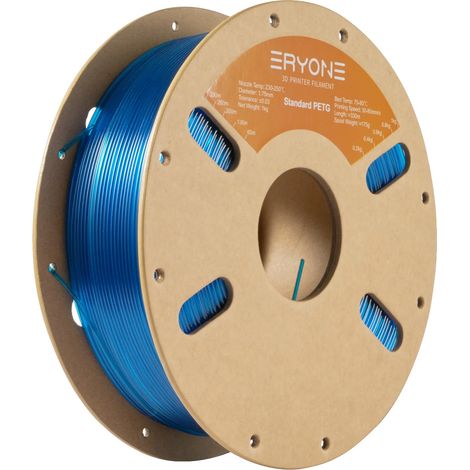3D-Druckfilament, biologisch abbaubares PETG, Durchmesser 1,75 mm, PETG Klar Blau (1/2)