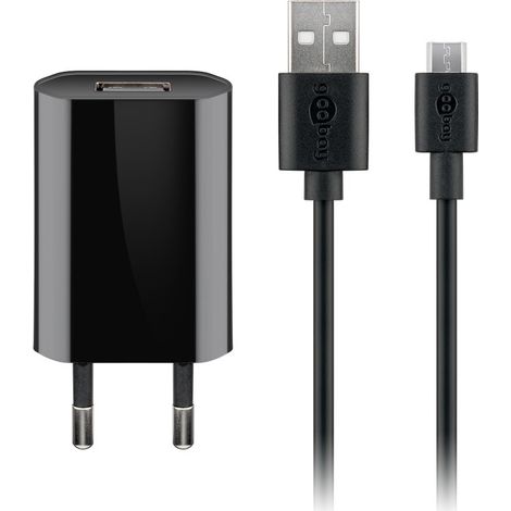 Goobay 44982 cargador de dispositivo móvil Universal Negro Corriente alterna Interior