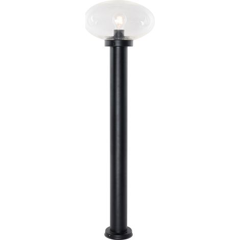 QAZQA Moderno Farola moderna de exterior negra 100 cm - Elly Acero inoxidable /Plástico Ovalada Adecuado para LED Max. 1 x 40 Watt