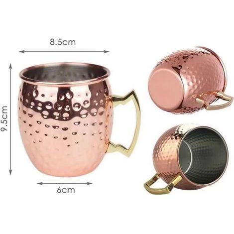 Verres à cocktail Moscow Mule - Tasse Moscow Mule - 500 ml - Cuivre - Lot de 4 (1/4)