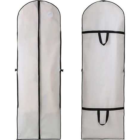 Housses de Vêtements Long, Housse de rangement anti-poussière de 180 cm pour Robe de mariée soirée, Housse pour Costume, Penderie Protection Pliable,-60180cm (1/5)