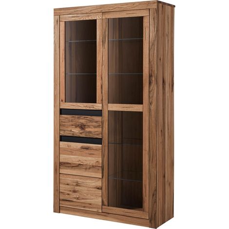 vetrina in legno di Quercia Selvatica/ Cerro 110x42x200 tabacco marrone oliato MONTREUX 318