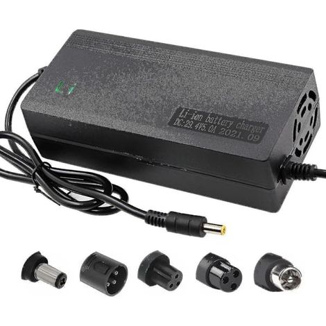 LYERCW - Chargeur multifonctionnel 5 A pour batterie Li-ion 29,4 V avec ventilateur de refroidissement -XF8-