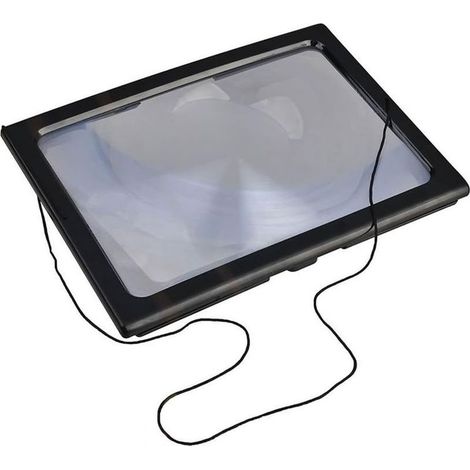 A4 Pleine Page Loupe de Lecture Loupe Sur Pied Rectangulaire Mains Libres avec 4 LED Lampe Lentille de Grossissement 3X pour Lire pour les Personnes âgées Les Aînés et Les Malvoyants de Oi-FRIS (1/5)