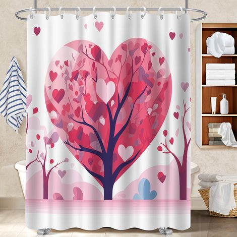 Rideau de bain imprimé polyester 180x180 Élégant bâche de douche pour idéal location saisonnière (1/5)
