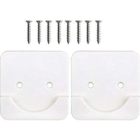Lot de 2 supports adhésifs pour tringle à rideau de douche, maintien de la tension-8X8CM-White (1/3)