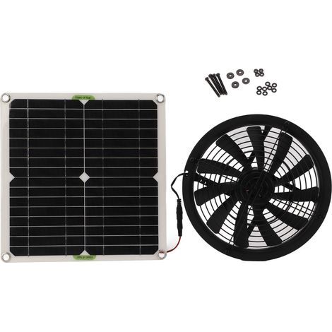 25cm diameter, 100W solar fan for camper vans, yachts, greenhouses, and bathrooms. (1/5)