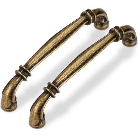 6 Pièces Rétro Poignee de Meuble Cuisine bronze 96mm Alliage de zinc Poignées de Meubles, poignée de meuble Vintage pour Bureaux, Tiroirs, Armoires, Placard (Bronze) (1/5)