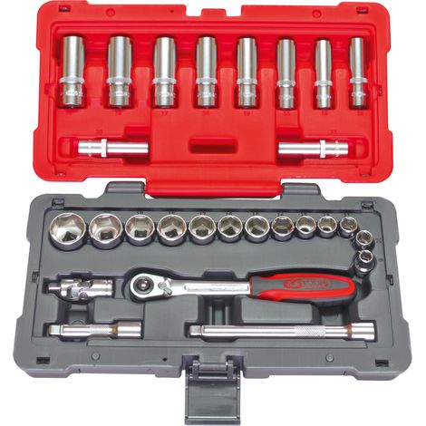 KS Tools - Coffret de douilles et accessoires ULTIMATE® 3/8'', 27 pièces - 922.0627 (1/2)