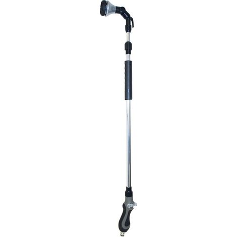 BOUTTÉ Canne télescopique rapide, grand modèle 90 à 150 cm, tête orientable, 8 types de jet