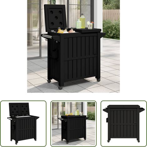 Kühlbox - 3-in-1 Servierwagen Schwarz Polypropylen (1/5)
