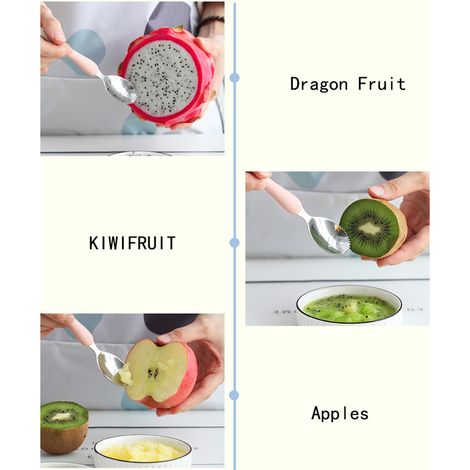 Cuillères à double extrémité pour bébé, cuillères à purée de fruits pour enfants, cuillères à racler les fruits (1/5)