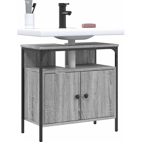 Waschbeckenunterschrank Grau Sonoma 60x30x60 cm Holzwerkstoff